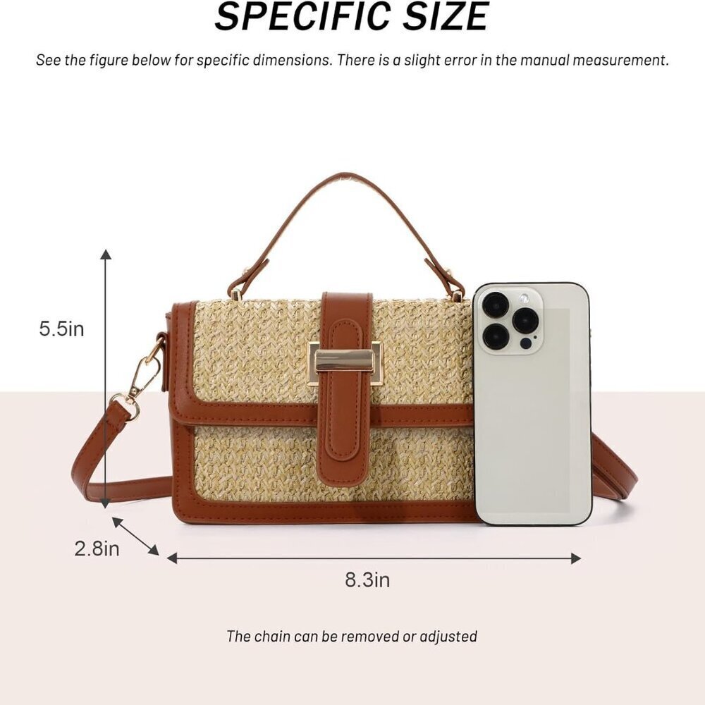 Straw Crossbody Bag Women Raffia Woven Summer Beach Handbag Shoulder Clutch - Picture 3 of 7